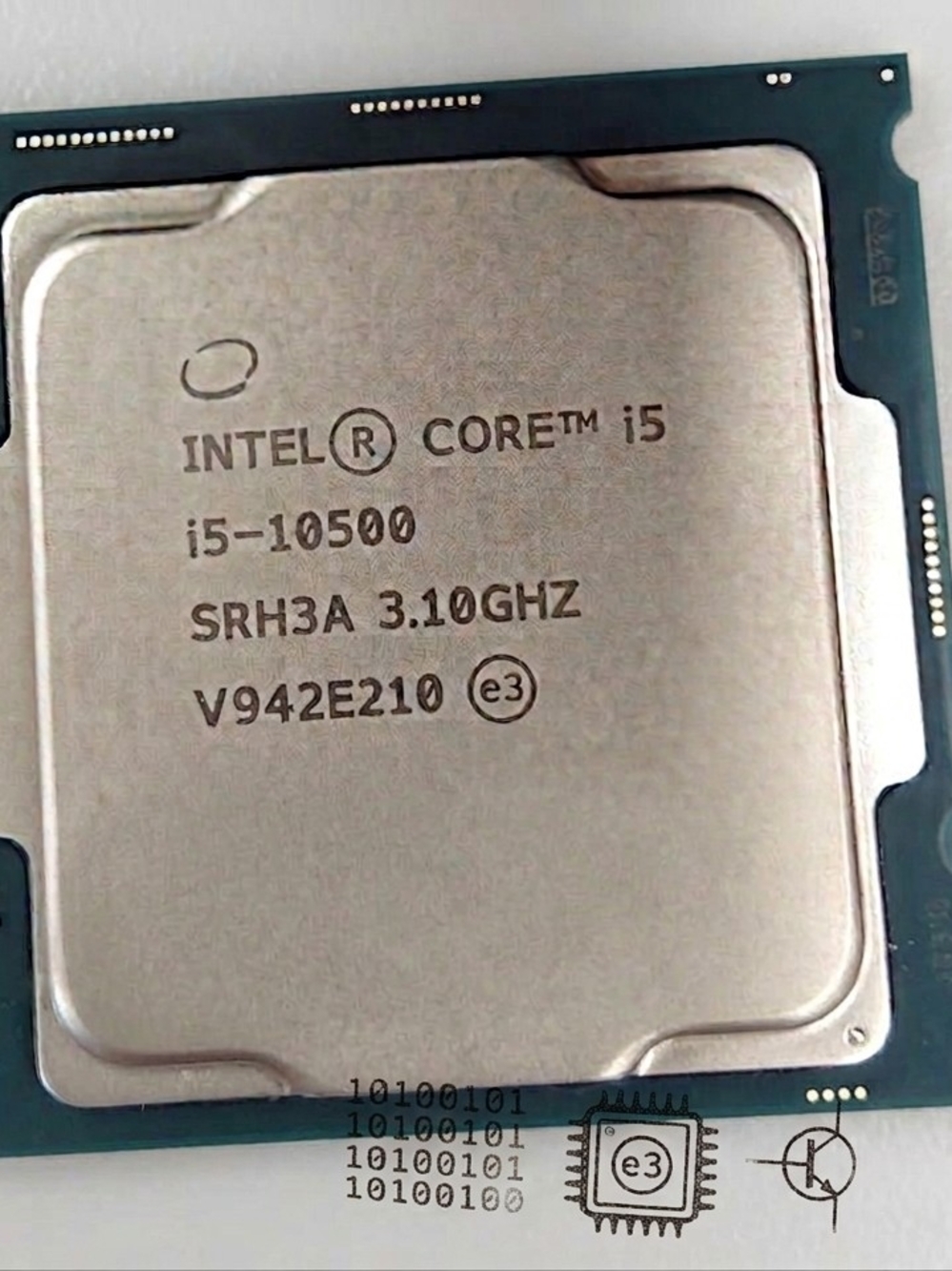 Intel Core i5-10500 Silver CPU with Blue Substrate